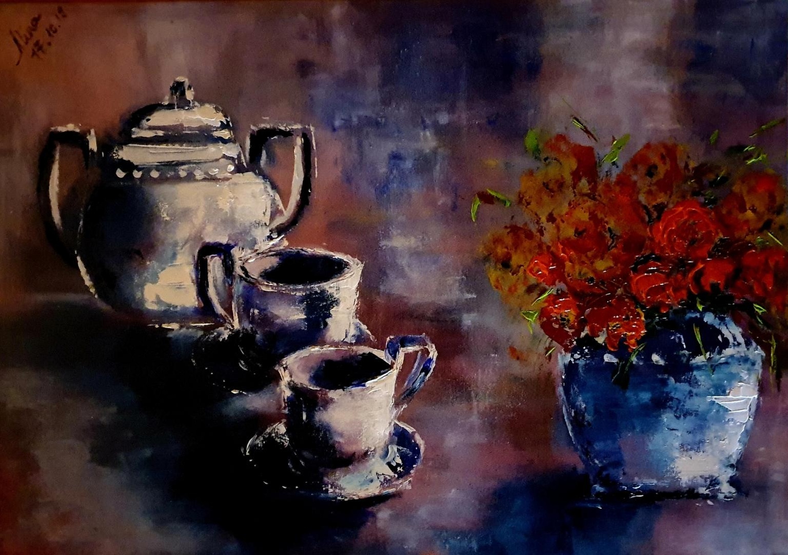 ArteDiAlina.com painting: coffee for two